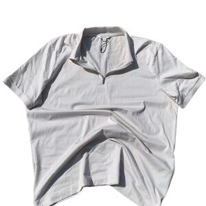Autograph Supima Cotton Polo Shirt – XL Beige Zip Neck